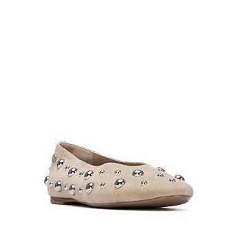 XTI Women's Suede Studded Ballet Flats 145283