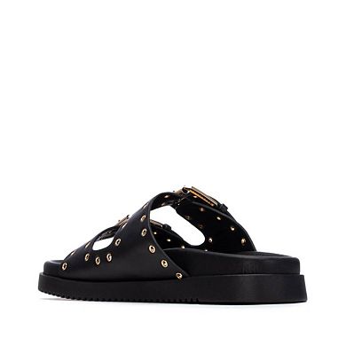 XTI Women's Eyelets Double Strap Buckle Sandals 145083