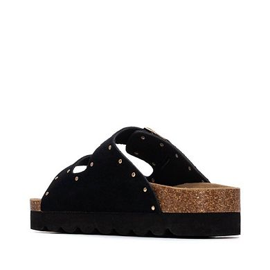 Women's Refresh Collection Eyelets Double Strap Buckle Flat Sandals 175009