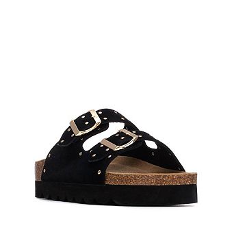 Women's Refresh Collection Eyelets Double Strap Buckle Flat Sandals 175009