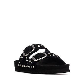 XTI Women's Cork Footbed Double Strap with Buckle Sandals 145066