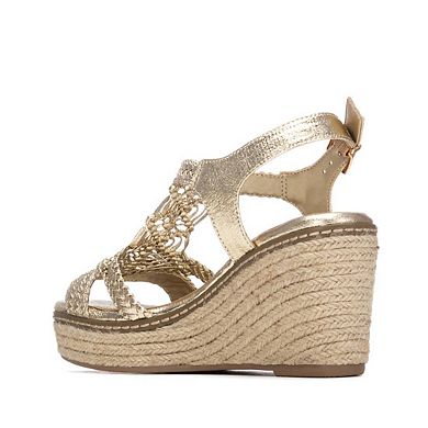 XTI Women's Jute Wedge Braided Sandals 145456