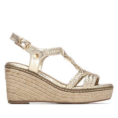 XTI Women's Jute Wedge Braided Sandals 145456