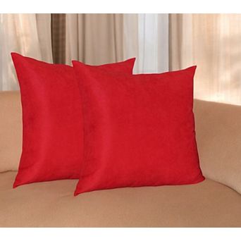 HomeRoots Set of Two 26" Red Euro Throw Pillow Covers