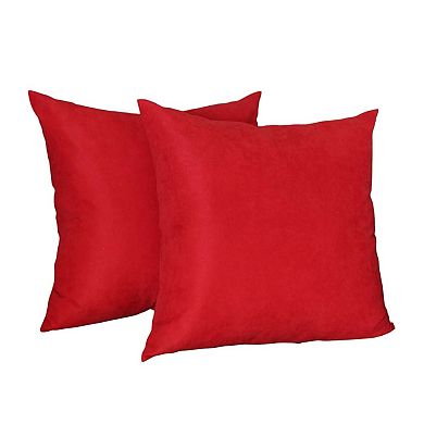 HomeRoots Set of Two 26" Red Euro Throw Pillow Covers