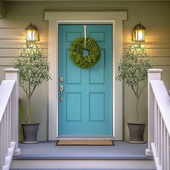 2 pc Artificial Olive Tree Indoor With Natural Wood Trunk Realistic Leaves And Fruits Faux Potted