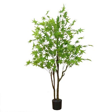 5FT Artificial Maple Tree Realistic Fall Maple Leaves Shrubs Autumn Fake Trees for Home