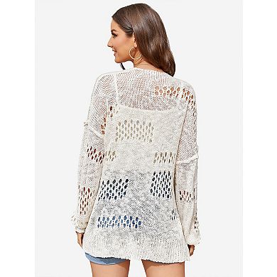 Women's Plus Size Lightweight Cardigan Long Sleeve Open Front Sweater