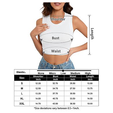 Women’s Crop Top Crew Neck Sleeveless Casual Basic Cropped Blouse