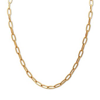 Gold Ion-Plated Stainless Steel Paperclip Necklace 20 Inch