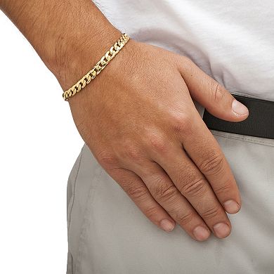 Men's Gold Ion-Plated Curb-Link Classic Bracelet 8" (6.5mm)