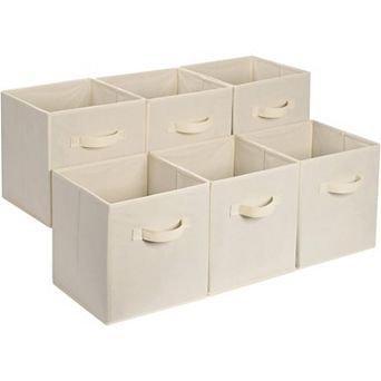Collapsible Fabric Storage Cube Bins with Handles 6 Pack