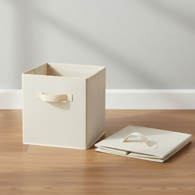 Collapsible Fabric Storage Cube Bins with Handles 6 Pack