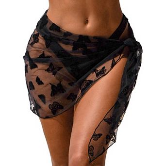 Ekouaer Women's Short Sarongs Chiffon Cover Ups Sheer Bikini Wraps for Swimwear