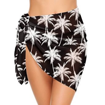 Ekouaer Women's Short Sarongs Chiffon Cover Ups Sheer Bikini Wraps for Swimwear