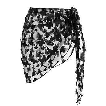 Ekouaer Women's Short Sarongs Chiffon Cover Ups Sheer Bikini Wraps for Swimwear