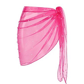 Ekouaer Women's Short Sarongs Chiffon Cover Ups Sheer Bikini Wraps for Swimwear