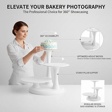Elegant 3-Tier Pillar Stand, Cupcake & Dessert Display for Special Occasions