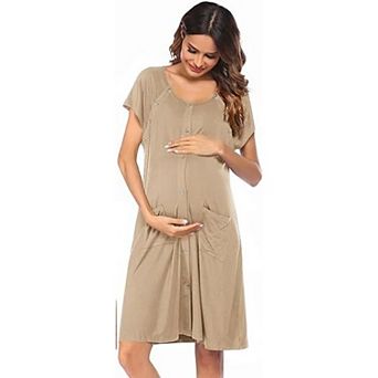 Ekouaer Labor Delivery Hospital Gown Nursing Dress Maternity Nightgown Sleepwear