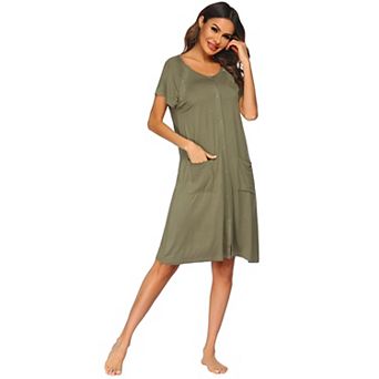 Ekouaer Labor Delivery Hospital Gown Nursing Dress Maternity Nightgown Sleepwear