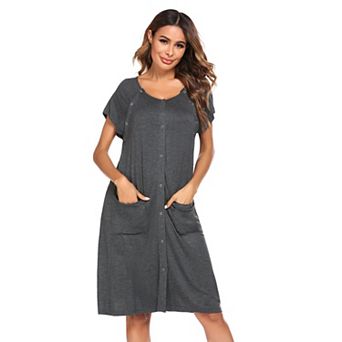 Ekouaer Labor Delivery Hospital Gown Nursing Dress Maternity Nightgown Sleepwear