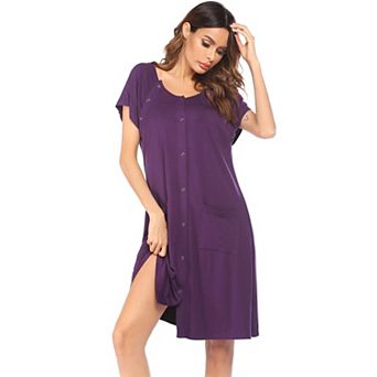 Ekouaer Labor Delivery Hospital Gown Nursing Dress Maternity Nightgown Sleepwear