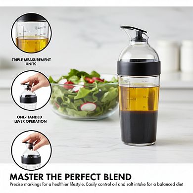 Large Clear Salad Dressing Shaker, Easy-Mix Bottle for Vinaigrettes & Sauces