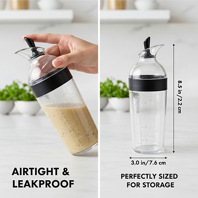 Large Clear Salad Dressing Shaker, Easy-Mix Bottle for Vinaigrettes & Sauces