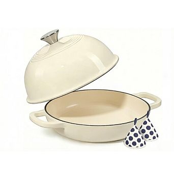 Great Ambitions 6-qt Enameled Cast Iron Dutch Oven, Sourdough Baking Pot (Cream White)