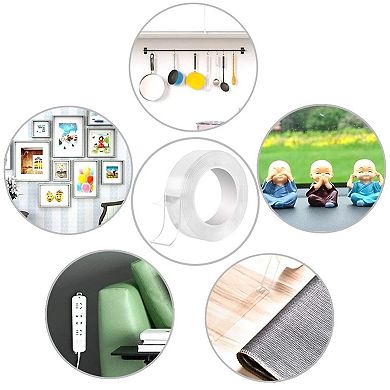 Double Sided Nano Gel Grip Tape Washable Reusable Strong Adhesive Tape