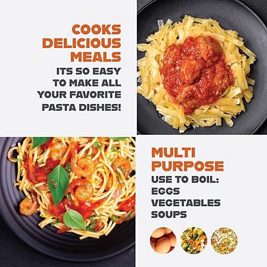 Great Ambitions 5 Qt Stock Pot with Strainer Lid, Ceramic Nonstick, Twist & Lock Handles