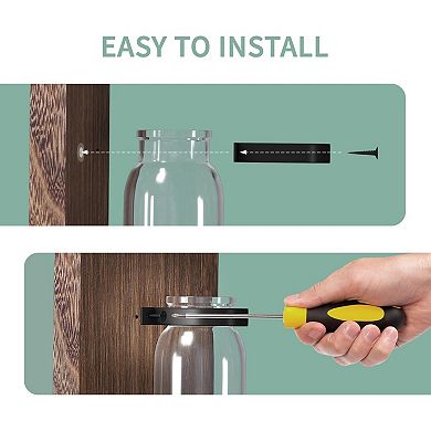 Wood Glass Wall Sconces Set of 2 Farmhouse Planters