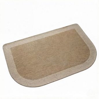Half Circle Bath Mat, Non Slip Bath Mat, Thin Bathroom Rugs Fit Under Door Quick Dry Absorbent