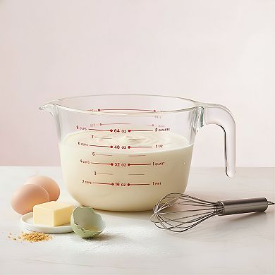 Large Glass Measuring Cup 8 Cup for Kitchen Mixing Bowl