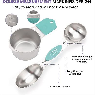 Magnetic Measuring Cups and Spoons Set Heavy Duty Stainless Steel