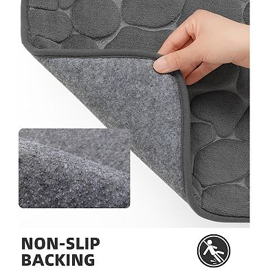 Bathroom Mat Rug, Memory Foam Bath Mat,Non-Slip Bathroom Floor Mats, Cobblestone Bath Mats Absorbent