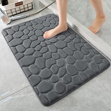 Bathroom Mat Rug, Memory Foam Bath Mat,Non-Slip Bathroom Floor Mats, Cobblestone Bath Mats Absorbent
