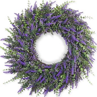 Eucalyptus and Lavender Wreath Artificial for Front Door