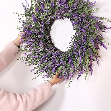 Eucalyptus and Lavender Wreath Artificial for Front Door