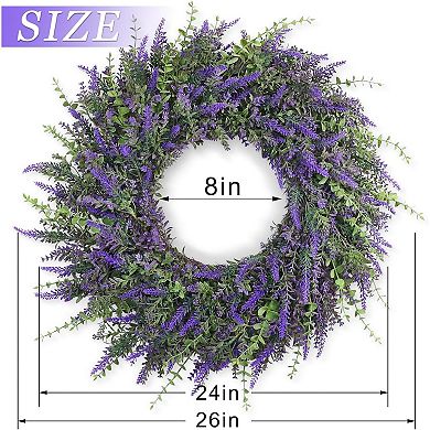 Eucalyptus and Lavender Wreath Artificial for Front Door