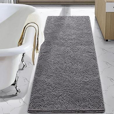 Bathroom Rug Shaggy Bath Mat, Washable Non Slip Bath Rugs for Bathroom Shower, Soft Plush Chenille