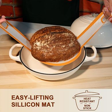 Great Ambitions Enameled Cast Iron Dutch Oven, 6QT Bread Pan with Sourdough Kit
