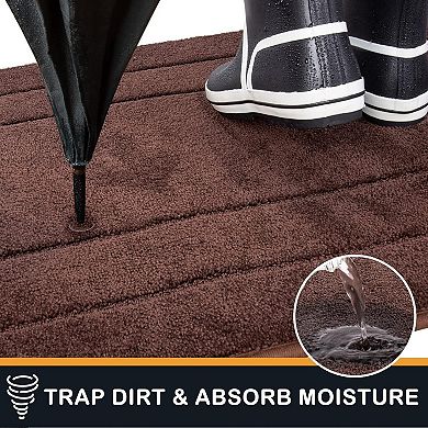 Dirt Trapping Door Mat , Non-Slip/Skid Machine Washable Entryway Rug, Dog Doormat, Super Absorbent