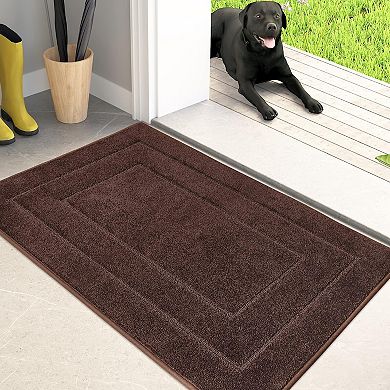 Dirt Trapping Door Mat , Non-Slip/Skid Machine Washable Entryway Rug, Dog Doormat, Super Absorbent