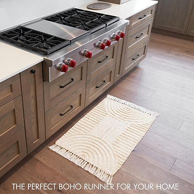 JUANWANG Soft Boho Bath Mat, 2x3ft, Tassels, Non-Slip, Washable Cotton, Modern Decor