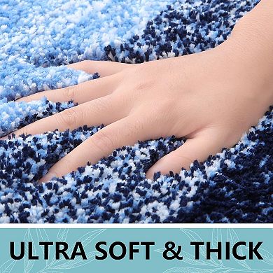 Microfiber Bathroom Rugs, Shaggy Soft and Absorbent Bath Rug, Non-Slip,Thick Plush Machine Washable