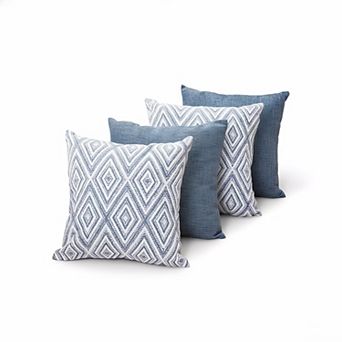 Decorative Throw Pillow Covers Set of 4 Linen Square