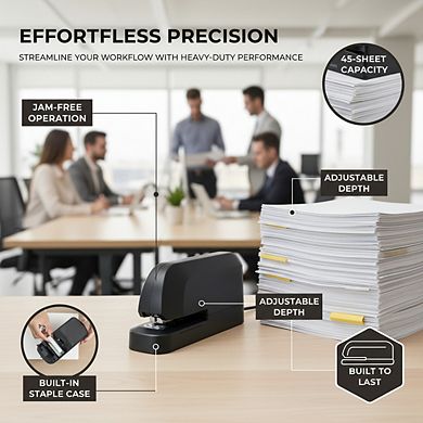 Heavy Duty Electric Stapler 45-Sheet, Quiet Jam-Free Automatic with AC ...