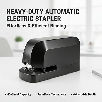 Heavy Duty Electric Stapler 45-Sheet, Quiet Jam-Free Automatic with AC ...