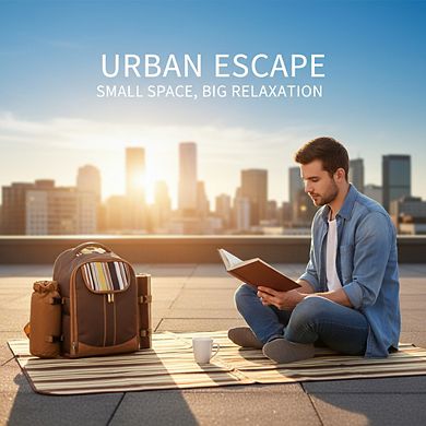 Insulated Picnic Backpack for 4, Includes Wine Bag & 45x53" Blanket, Brown Outdoor Gift